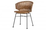 ARMCHAIR POLY RATTAN NATURAL IRON LEG - CHAIRS, STOOLS